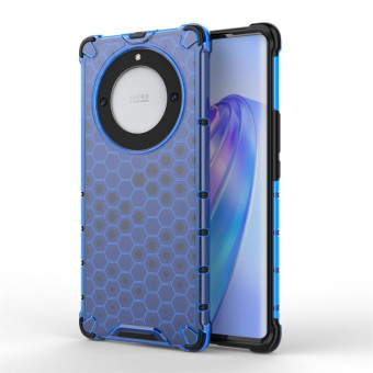 For Honor X9A Shockproof Honeycomb Phone Case(Blue)