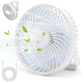 Multifunctional LED Rechargeable Outdoor Portable Tent Camping Fan(White)