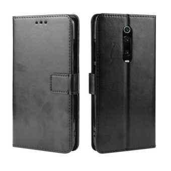 Retro Crazy Horse Texture Horizontal Flip Leather Case for Xiaomi Redmi K20 /K20 Pro , with Holder & Card Slots & Photo Frame(Black)