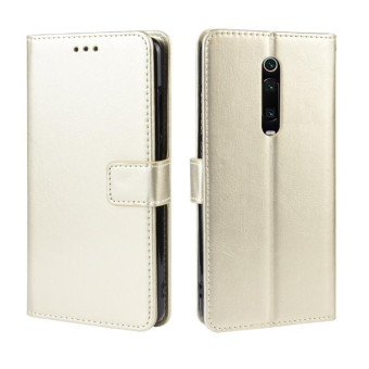 Retro Crazy Horse Texture Horizontal Flip Leather Case for Xiaomi Redmi K20 /K20 Pro , with Holder & Card Slots & Photo Frame(Gold)