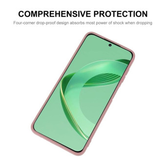 For Huawei Nova 11 ENKAY Liquid Silicone Phone Case with Tempered Glass Film(Dark Blue)