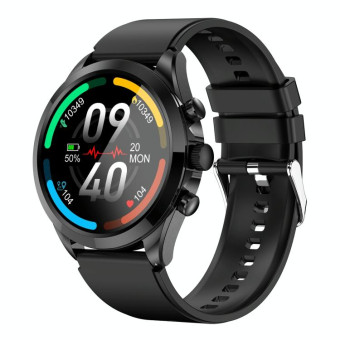 ET440 1.39 inch Color Screen Smart Silicone Strap Watch,Support Heart Rate / Blood Pressure / Blood Oxygen / Blood Glucose Monitoring(Black)