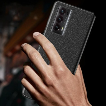 For Honor Magic V2 Litchi Leather All Inclusive Shockproof Phone Case(Black)