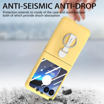For Motorola  zara 40 Ultra Skin-Sensitive Integrated Ring Phone Case(Yellow)