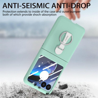 For Motorola  zara 40 Ultra Skin-Sensitive Integrated Ring Phone Case(Teal)