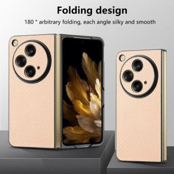 For OPPO Find N3 Carbon Fiber All-inclusive Shockproof Phone Case(Apricot)