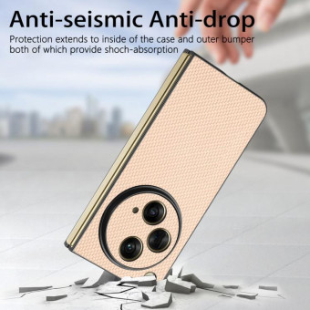 For OPPO Find N3 Carbon Fiber All-inclusive Shockproof Phone Case(Apricot)
