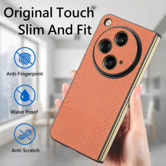 For OPPO Find N3 Carbon Fiber All-inclusive Shockproof Phone Case(Brown)