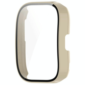 For Amazfit Bip 5 Tempered Film Integrated PC Watch Protective Case(Ivory)