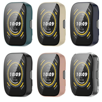 For Amazfit Bip 5 Tempered Film Integrated PC Watch Protective Case(Black)