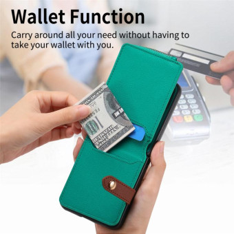 For OPPO Find N3 Flip Vertical Flip Zipper Wallet Ring Leather Phone Case(Green)