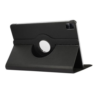 For Redmi Pad SE 11.0 ENKAY Hat-Prince 360 Degree Rotation Litchi Leather Smart Case(Black)
