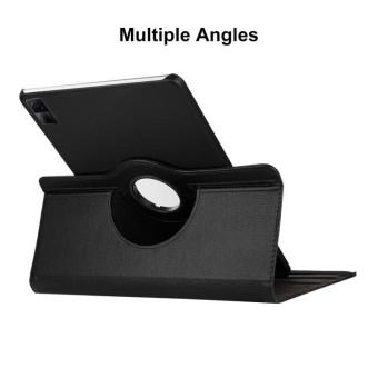 For Redmi Pad SE 11.0 ENKAY Hat-Prince 360 Degree Rotation Litchi Leather Smart Case(Black)