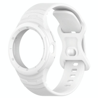For Goolge  Pixel Watch 2 Leather Texture Silicone Integrated Watch Band(White)