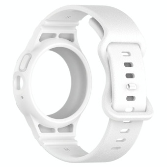 For Goolge  Pixel Watch 2 Leather Texture Silicone Integrated Watch Band(White)