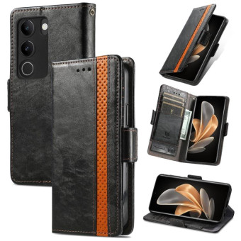 For vivo S17 CaseNeo Splicing Dual Magnetic Buckle Leather Phone Case(Black)