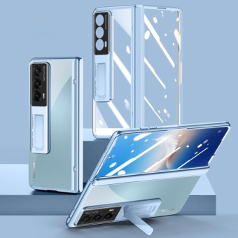 For Honor Magic Vs2 Electroplated Case-film Integral Hinge Shockproof Phone Case(Blue)