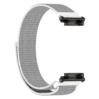 For Amazfit Active Edge A2212 Nylon Loop Hook and Loop Fastener Watch Band(White)