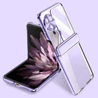 For OPPO Find N3 Flip Electroplated Case-film Integral Hinge Shockproof Phone Case(Purple)