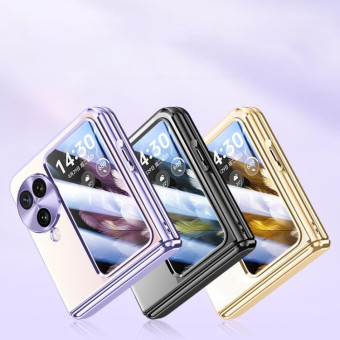 For OPPO Find N3 Flip Electroplated Case-film Integral Hinge Shockproof Phone Case(Purple)