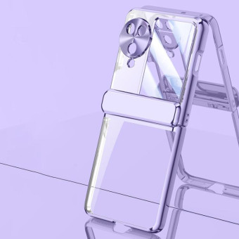 For OPPO Find N3 Flip Electroplated Case-film Integral Hinge Shockproof Phone Case(Purple)