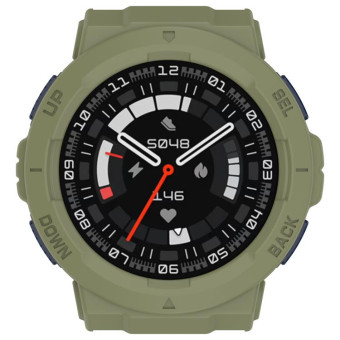 For Amazfit Active Edge A2212 Armored Hollow Half Pack TPU Watch Protective Case(Green)