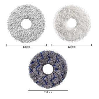 JUNSUNMAY 4pcs Washable Mop Pads Replacement for ECOVACS DEEBOT X1 Turbo / X2 Omni / T20 Pro(White)
