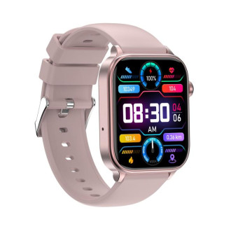 ET570 1.96 inch Color Screen Smart Watch Silicone Strap, Support Bluetooth Call / ECG(Pink)