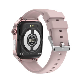 ET570 1.96 inch Color Screen Smart Watch Silicone Strap, Support Bluetooth Call / ECG(Pink)