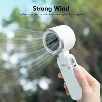 ENKAY Hat-Prince 3600mAh Battery Max 8H Cooling times Foldable Neck Turbo Fan with Digital Display(Light Green)