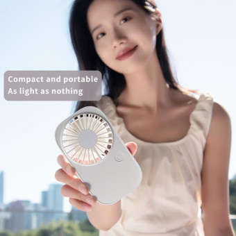 F11 Portable Rechargeable Hanging Neck Fan Cooling Handheld Fan 3 Speeds Desk Fan(Pink)