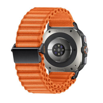 For Samsung Galaxy Watch Ultra 47mm Ocean Style Magnetic Buckle Braided Watch Band(Orange)