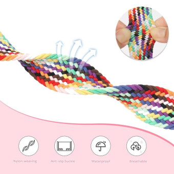 For Samsung Galaxy Watch Ultra 47mm Fold Magnetic Buckle Braided Watch Band(Pink)