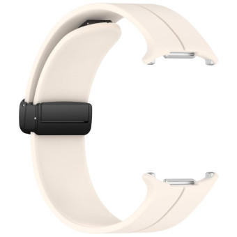 For Samsung Galaxy Watch Ultra 47mm Groove Style Folding Magnetic Buckle Silicone Watch Band(Starlight)