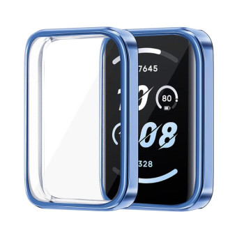 For Honor Band 9 ENKAY Hat-Prince Full Coverage Electroplated Soft TPU Case with Screen Protection(Navy Blue)