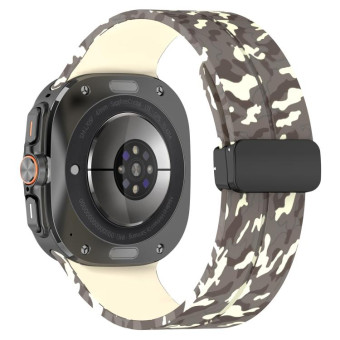For Samsung Galaxy Watch Ultra 47mm Magnetic Folding Buckle Silicone Watch Band(Camouflage Starlight)