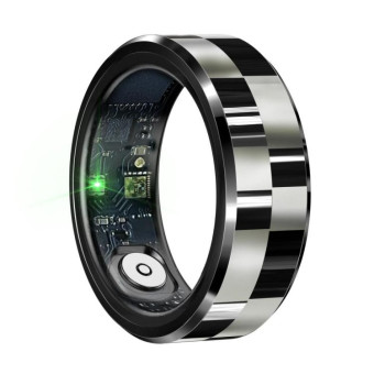 R9 SIZE 8 Smart Ring, Support Health Monitoring / Gesture Control / Somatosensory Games(Black)