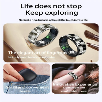R9 SIZE 8 Smart Ring, Support Health Monitoring / Gesture Control / Somatosensory Games(Silver)
