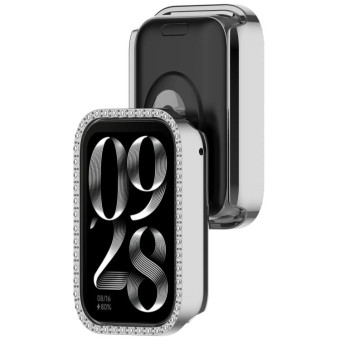 For Xiaomi Mi Band 8 Pro Diamond PC Half Coverage Watch Protective Case(Silver)
