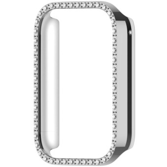 For Xiaomi Mi Band 8 Pro Diamond PC Half Coverage Watch Protective Case(Silver)