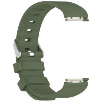 For EmeTerm Fashion Solid Color Silver Buckle Silicone Watch Band(Dark Green)