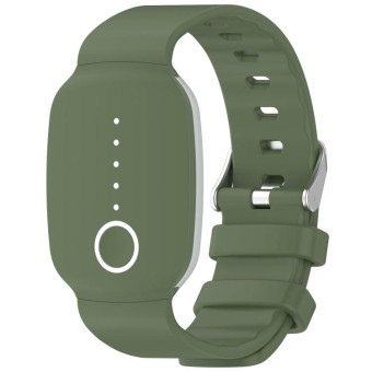 For EmeTerm Fashion Solid Color Silver Buckle Silicone Watch Band(Dark Green)