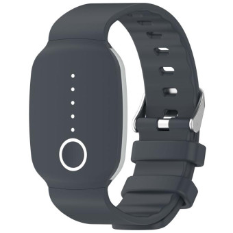 For EmeTerm Fashion Solid Color Silver Buckle Silicone Watch Band(Grey)