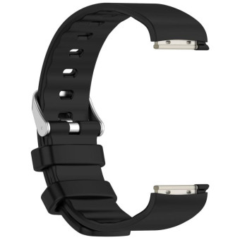 For EmeTerm Fashion Solid Color Silver Buckle Silicone Watch Band(Black)