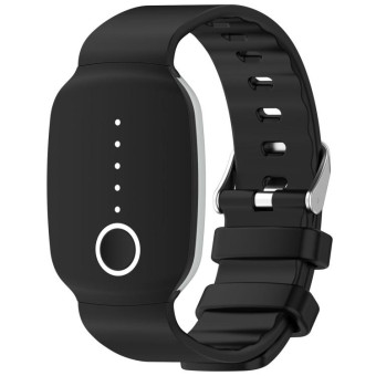 For EmeTerm Fashion Solid Color Silver Buckle Silicone Watch Band(Black)