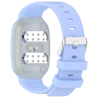 For EmeTerm Fashion Solid Color Silver Buckle Silicone Watch Band(Cornflower Blue)