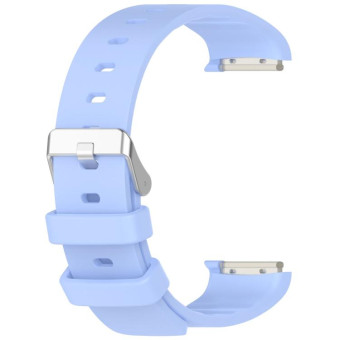 For EmeTerm Fashion Solid Color Silver Buckle Silicone Watch Band(Cornflower Blue)