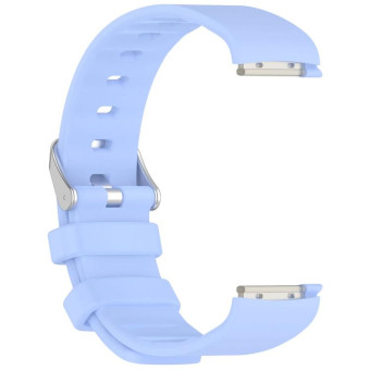 For EmeTerm Fashion Solid Color Silver Buckle Silicone Watch Band(Cornflower Blue)
