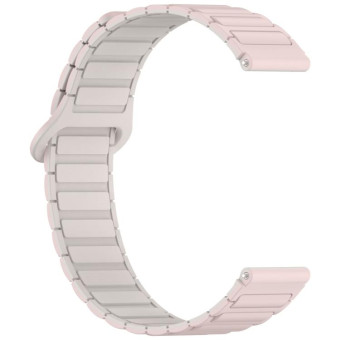 For Samsung Galaxy Watch3 45mm Dual Color Magnetic Buckle Silicone Watch Band(Pink+Starlight)