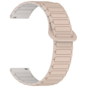 For Samsung Galaxy Watch3 45mm Dual Color Magnetic Buckle Silicone Watch Band(Milk Tea+Rocky White)